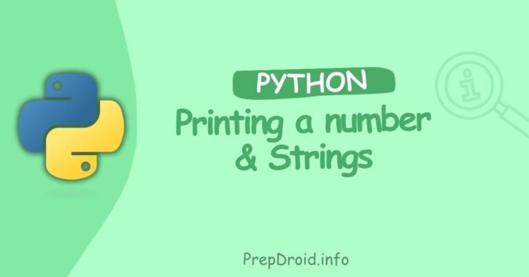 Printing a number & Strings in Python Programming