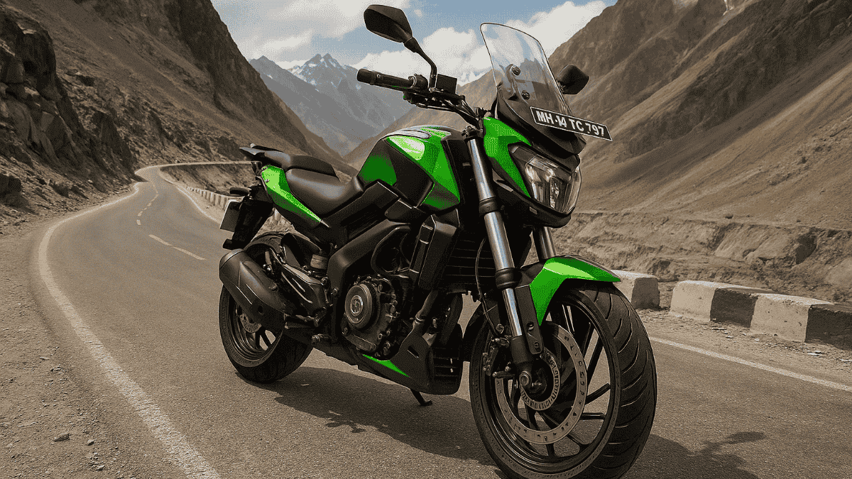 2025 Bajaj Dominar 400 with touring accessories and new dual-tone design