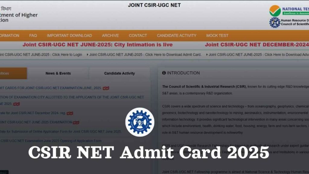 CSIR NET Admit Card 2025